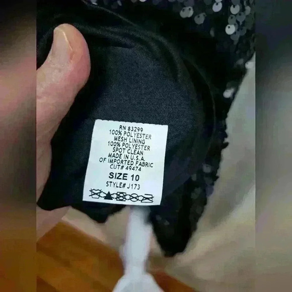 LELA ROSE FOR HSN Classic Black Sequin Evening Cocktail Womens Dress Size 10 - Picture 7 of 11